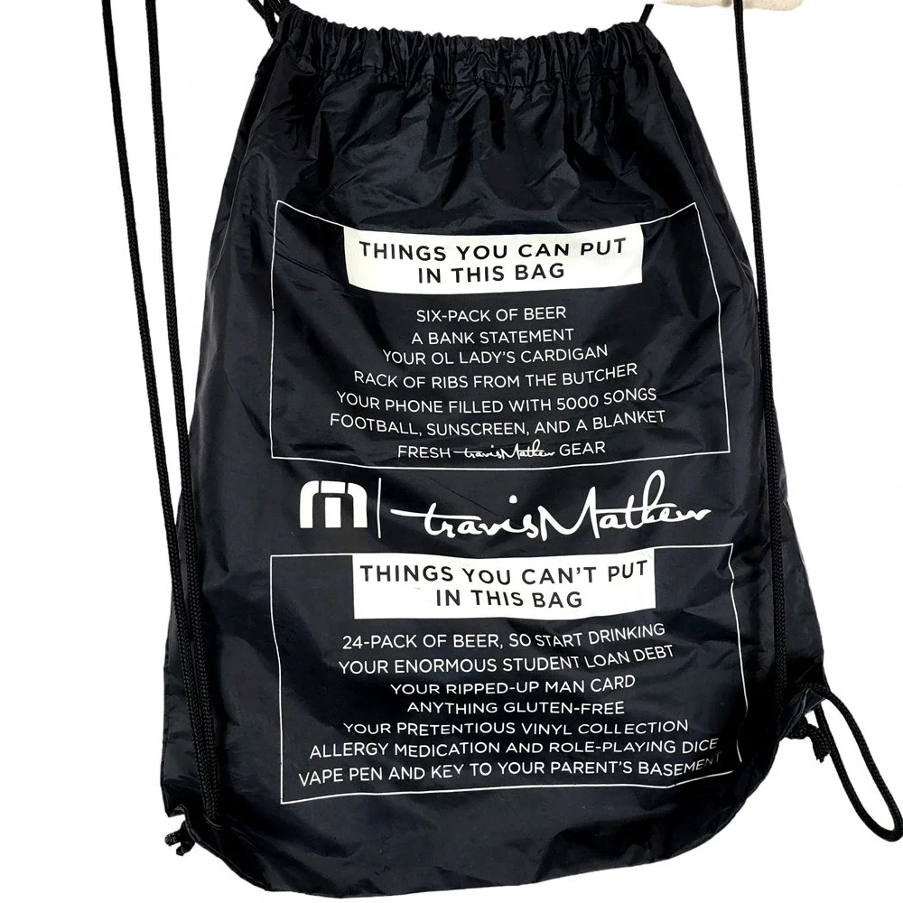 Travis Mathew Black Drawstring Backpack  #‎ 653